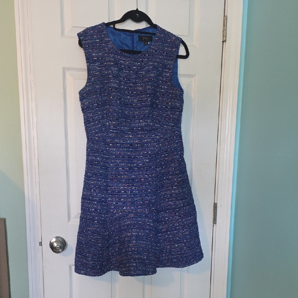 J. Crew Blue Tweed Mini Dress